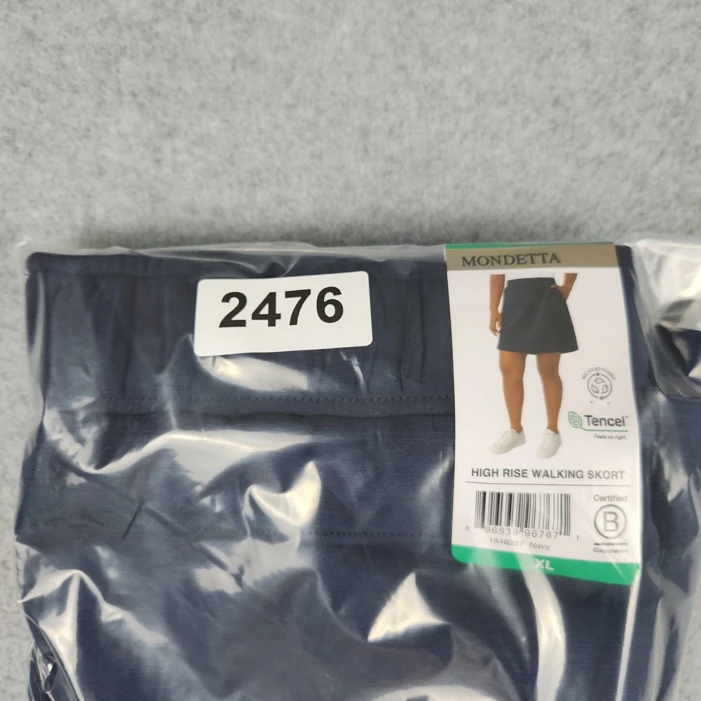 Mondetta Walking Skort Womens XL Navy Performance Luxury High Rise Elastic Waist